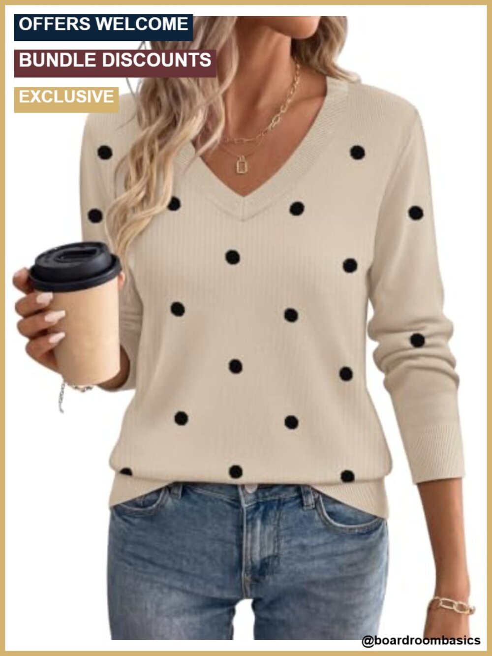 Viscose Blend Knit V-Neck Pullover Sweater Long Sleeve